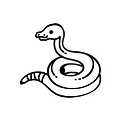 Injured snake icon. Reptile animal pet veterinary. Hand drawn vector illustration.