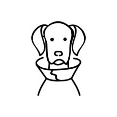 Sick dog icon. Hand drawn vector illustration.