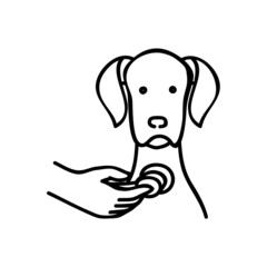 Fototapeta premium Dog medical exam. Hand stethoscope. Hand drawn vector illustration.