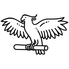 Cockatoo bird animal pet icon. Hand drawn vector illustration.