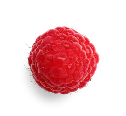 Tasty ripe raspberry on white background