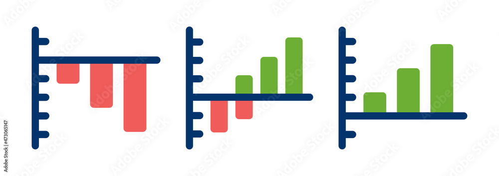 Poster Graph and Chart icon set. Statistics and analytics vector icon set.