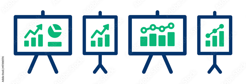 Leinwandbilder presentation chart icon set. data analytics icon vector illustration