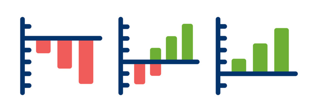 Graph and Chart icon set. Statistics and analytics vector icon set.