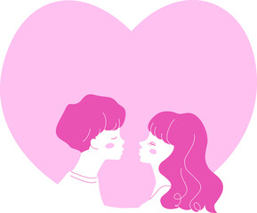 仲良しカップルのイラスト素材