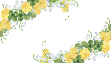 タンポポとスズランのフレーム