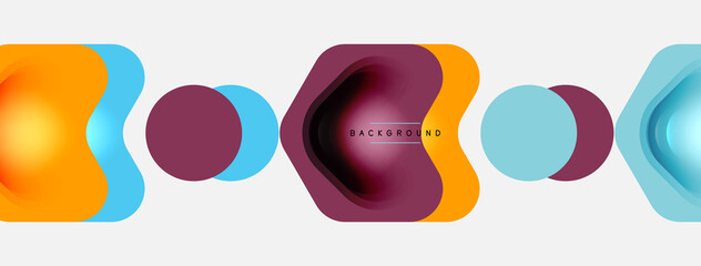 Color arrow shapes on white backdrop. Minimal geometric abstract background. Vector illustration for wallpaper banner background or landing page