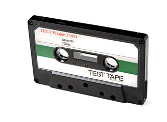 Azimuth test audio cassette tape Prague 1981. White background