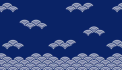 青海波をデザインした背景素材
