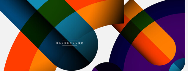 Obraz premium Trendy shapes, color minimal design composition, lines and shadows for wallpaper banner background or landing page