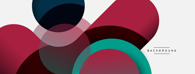 Fototapeta premium Vector round shapes circles minimal geometric background. Vector illustration for wallpaper banner background or landing page