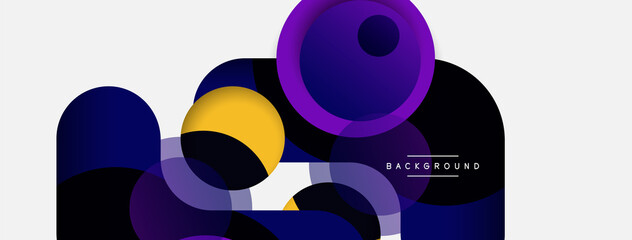 Circle and round shapes abstract background. Vector illustration for wallpaper banner background or landing page