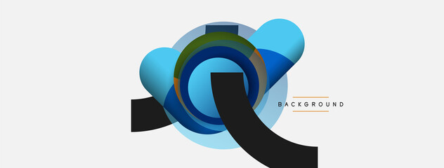 Circle and round shapes abstract background. Vector illustration for wallpaper banner background or landing page