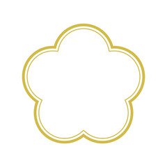 梅のフレーム、日本、和風、和柄のデザイン素材。贈り物、ラッピング、ラベルのイラスト