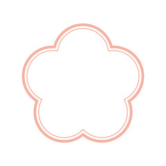 梅のフレーム、日本、和風、和柄のデザイン素材。贈り物、ラッピング、ラベルのイラスト