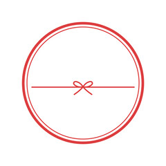 Fototapeta premium お歳暮、贈り物、水引き、ラベルのイラスト。和風フレーム、日本、和柄のデザイン素材。