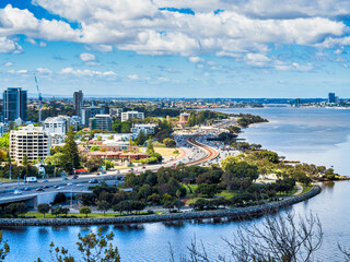 View of the Swan river and South Perth from Kings Park