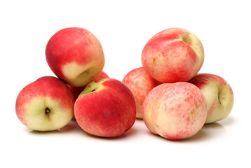 ripe peach on white background 