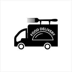 Food Delivery Truck Icon, Food Delivery Icon, Fast Delivery Icon