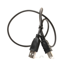 tech cable with plug isolated on a white background
