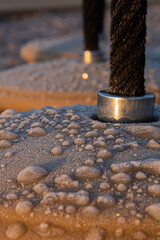 ice and frost on playground equipment