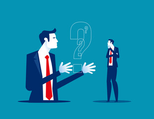 Cognitive process and curious thoughts scene. Curiosity and thinking about questions and examining