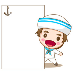 Cute sailor chibi cartoon character