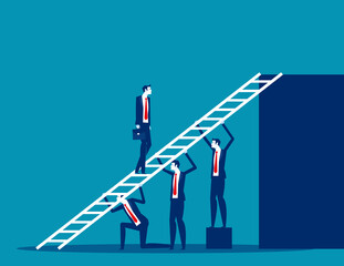 Business team work support and collaboration. Encouragement