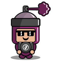 cartoon vector cute purple pilox spray mascot costume character holding camera