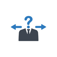 Business confusion decision icon