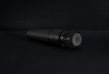 microphone on black background