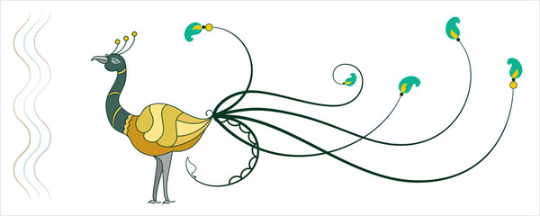 Peacock Artistic Hand Drawn Design
