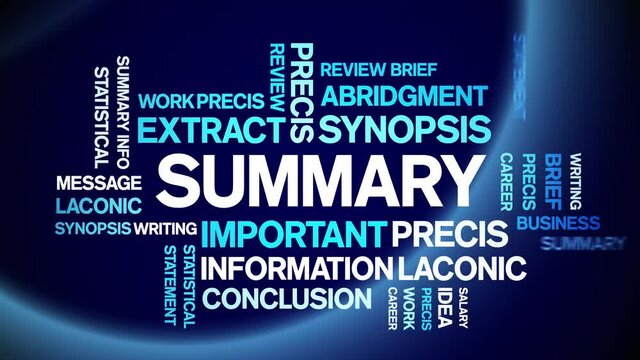 Summary Animated tag word cloud;text design animation kinetic typography seamless loop.