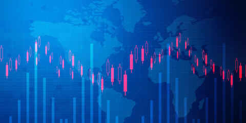 2d rendering Stock market online business concept. business Graph 