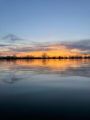 sunset over the river