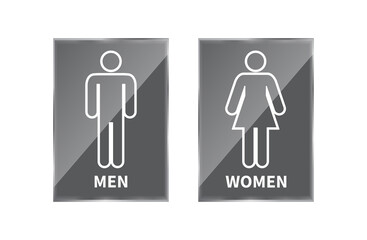 Toilet signs on white background. Men and women restroom. vector illustration