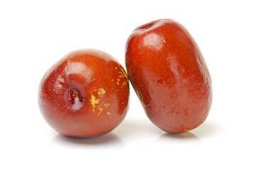 chinese jujubes on white background 