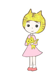 寅のコスプレした女の子のイラスト