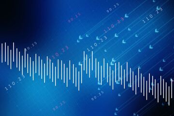 2d rendering Stock market online business concept. business Graph 
