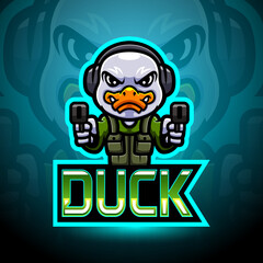Duck army esport logo mascot design