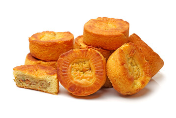 Mid-Autumn Festival moon cake on white background 