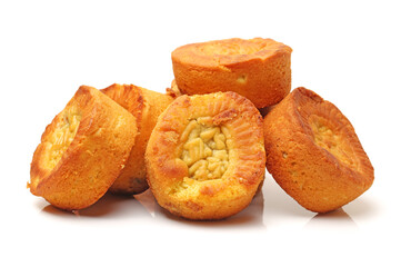 Mid-Autumn Festival moon cake on white background 