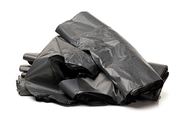 garbage bag close up in studio on white background 