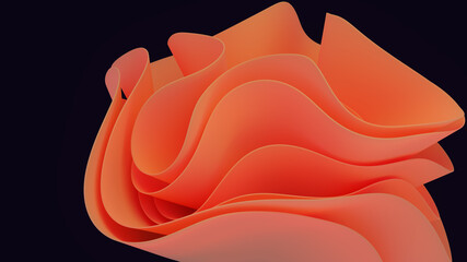 Abstract orange waves in windows 11 style