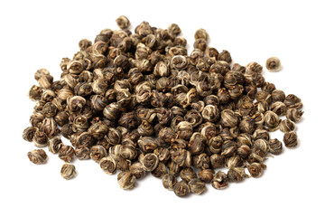 dry green tea leaves