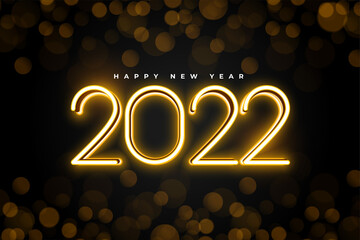 new year celebration wishes card for 2022 in neon style