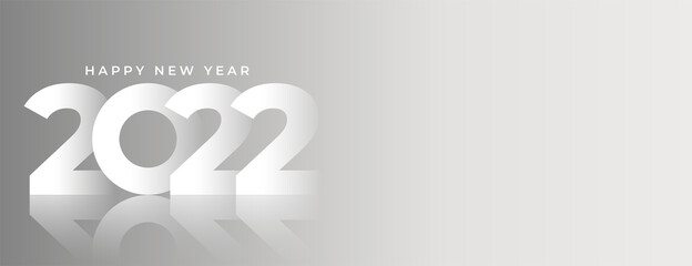 2022 happy new year white reflective background with text space