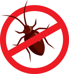No Cockroach Vector Sign for Pest Control Services