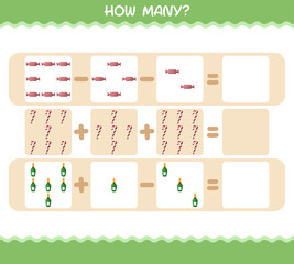 How many cartoon christmas. Counting game. Educational game for pre shool years kids and toddlers
