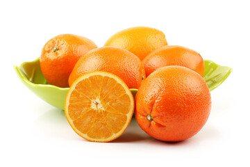 Ripe orange isolated on white background